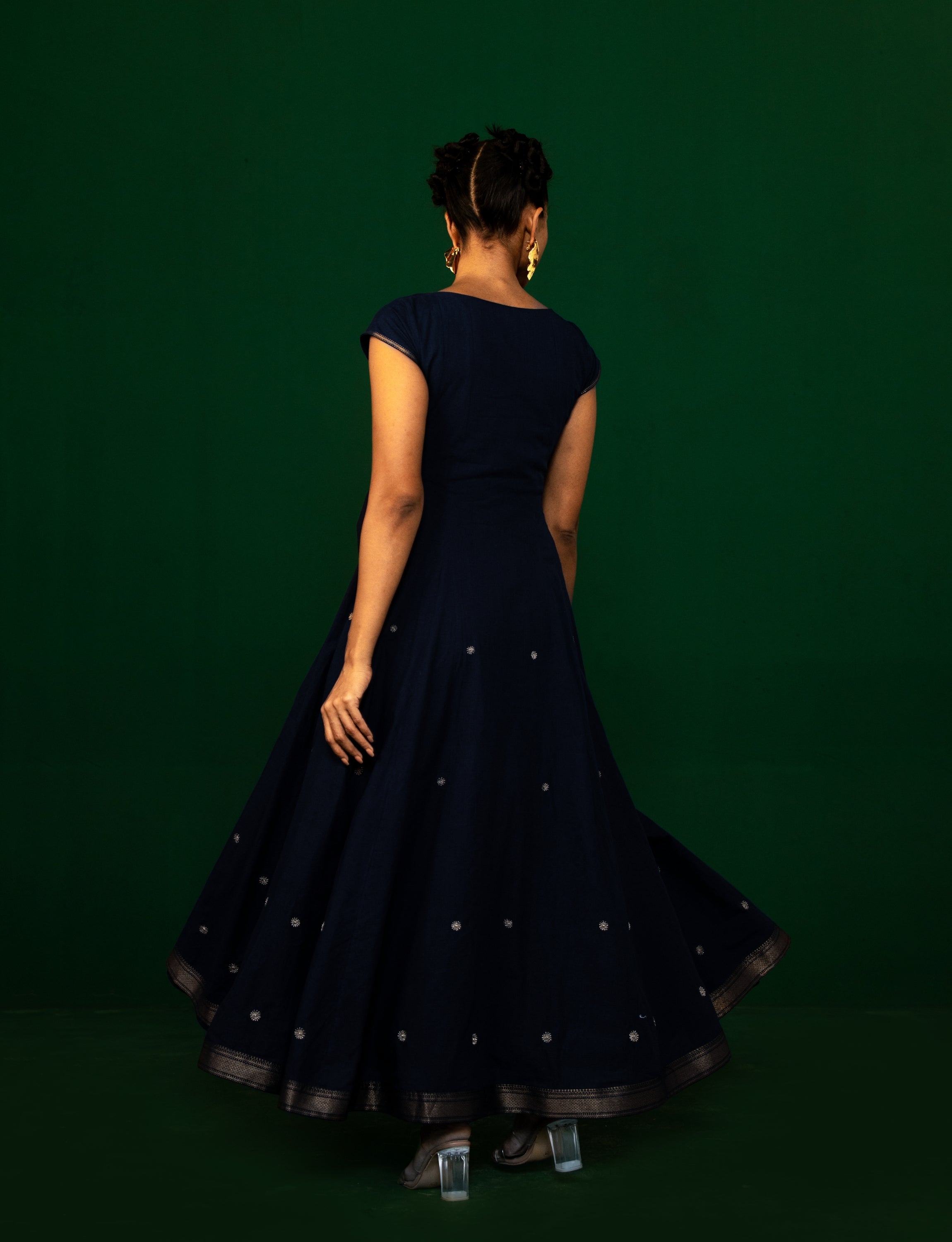 Midnight Blue Embroidered Dress